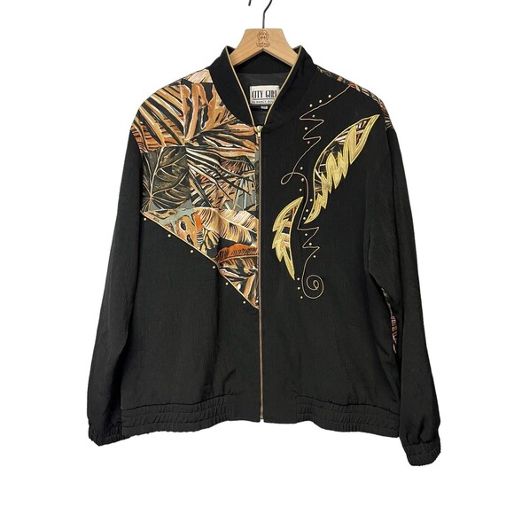 Vintage Nancy Bolen Women’s Embroidered Blazer Jacket Monstera Plant Print Sz 14 - Picture 6 of 16